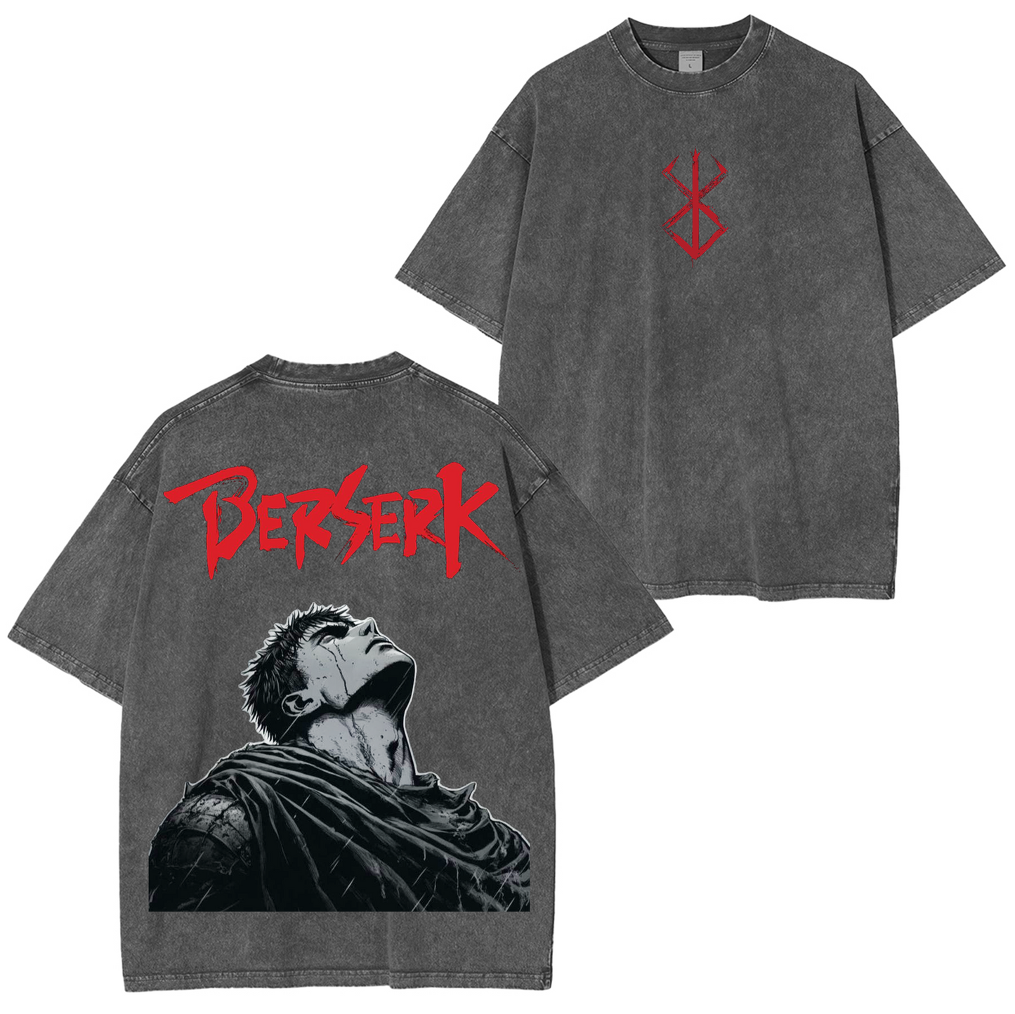 Guts Berserk Anime Polera Lavada
