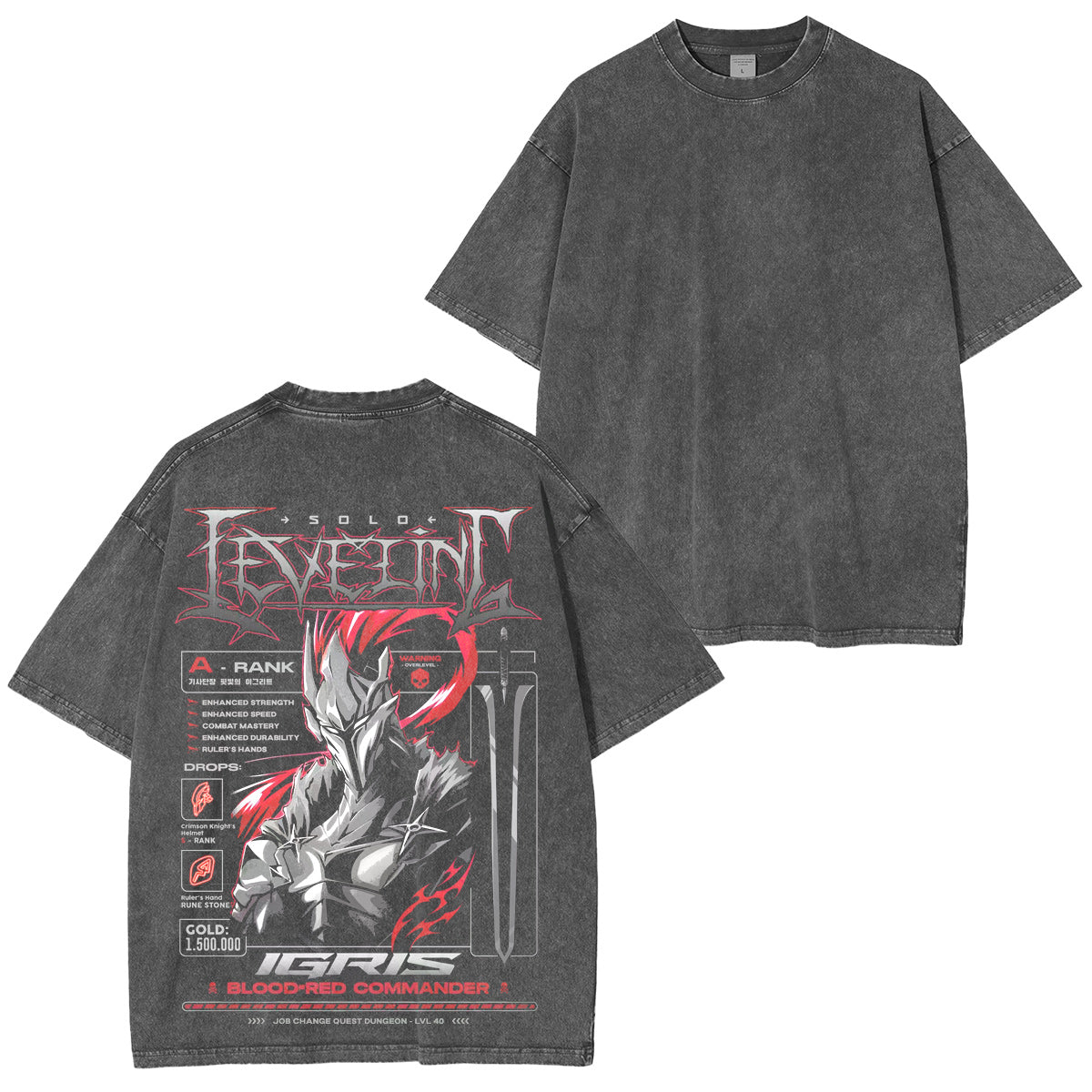Solo Leveling Vintage washed T-shirt/Crewneck/Hoodie