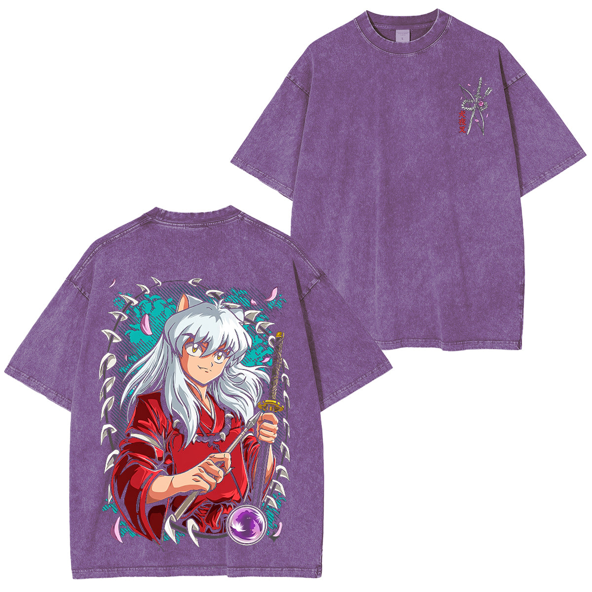 Inuyasha Vintage Polera Unisex Lavada