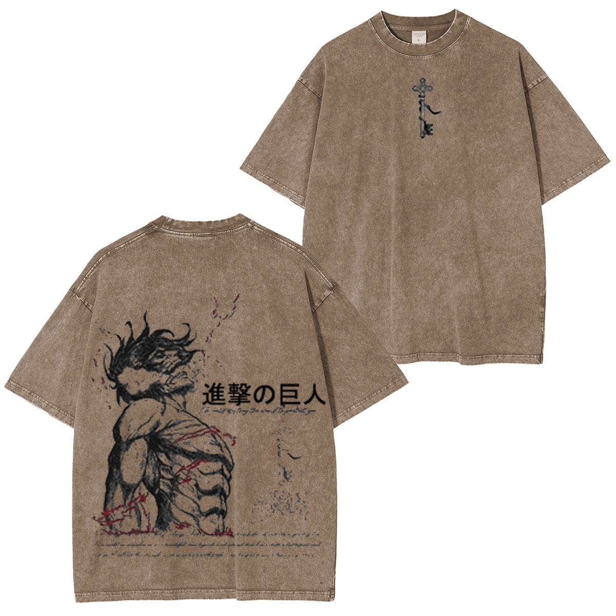Attack On Titan Vintage Unisex Washed Tee