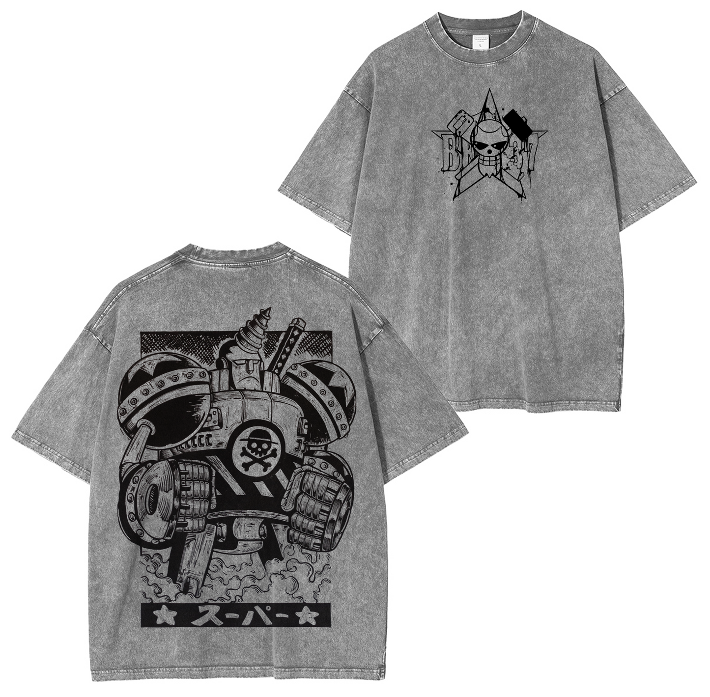 Franky,One Piece Anime Washed T-shirt/Crewneck/Hoodie