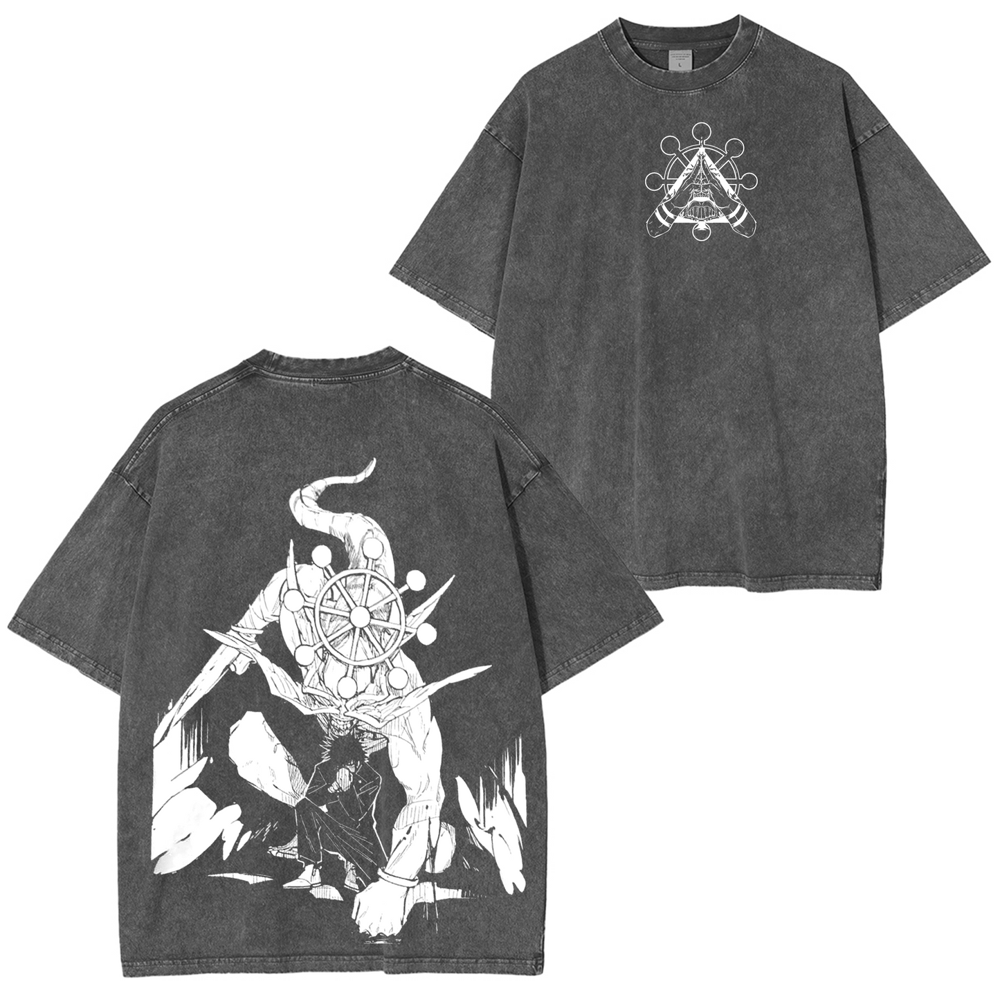 Mahoraga X Sukuna Jujutsu Kaisen Anime Washed T-shirt/Crewneck/Hoodie