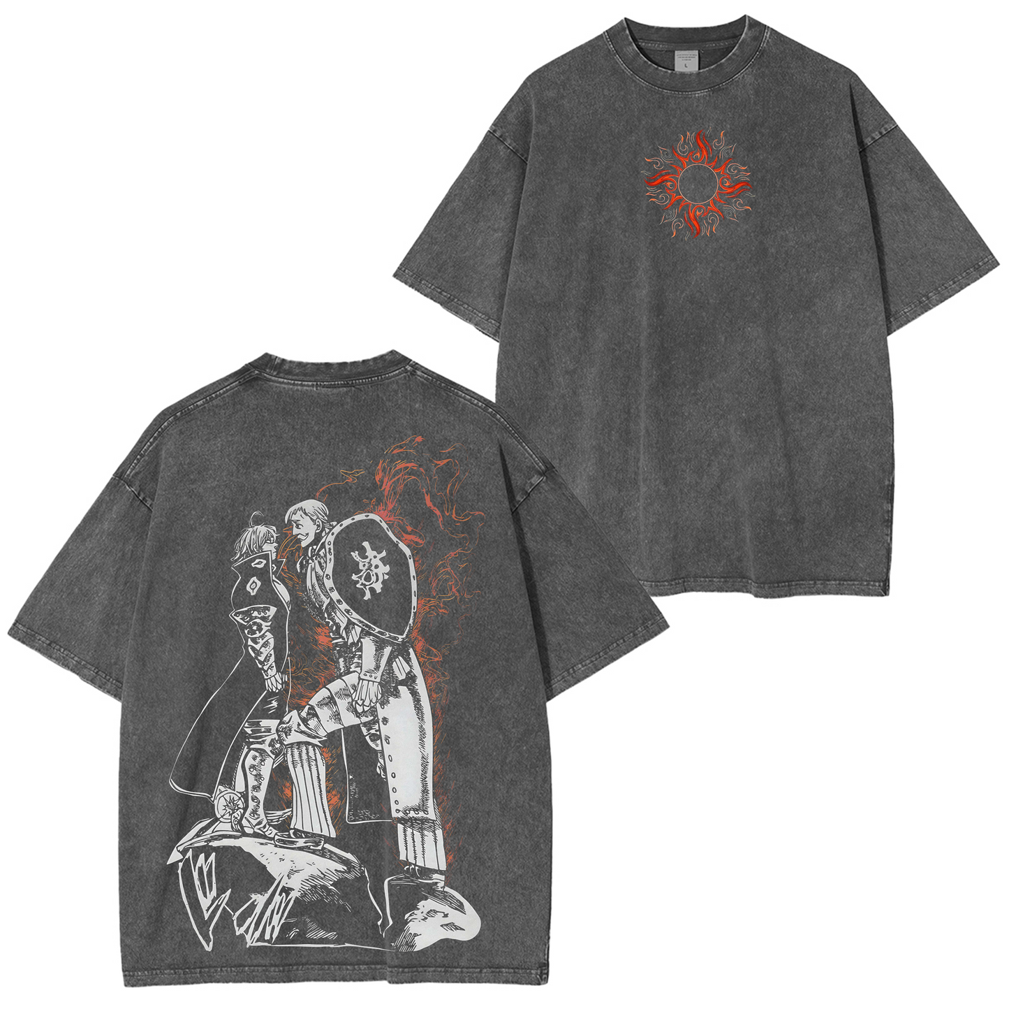 Escanor,The Seven Deadly Sins Oversized Anime Washed T-shirt/Crewneck/Hoodie