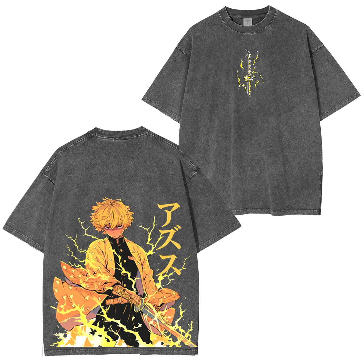 Zenitsu Agatsuma,Demon Slaye Anime Polera Unisex Lavada