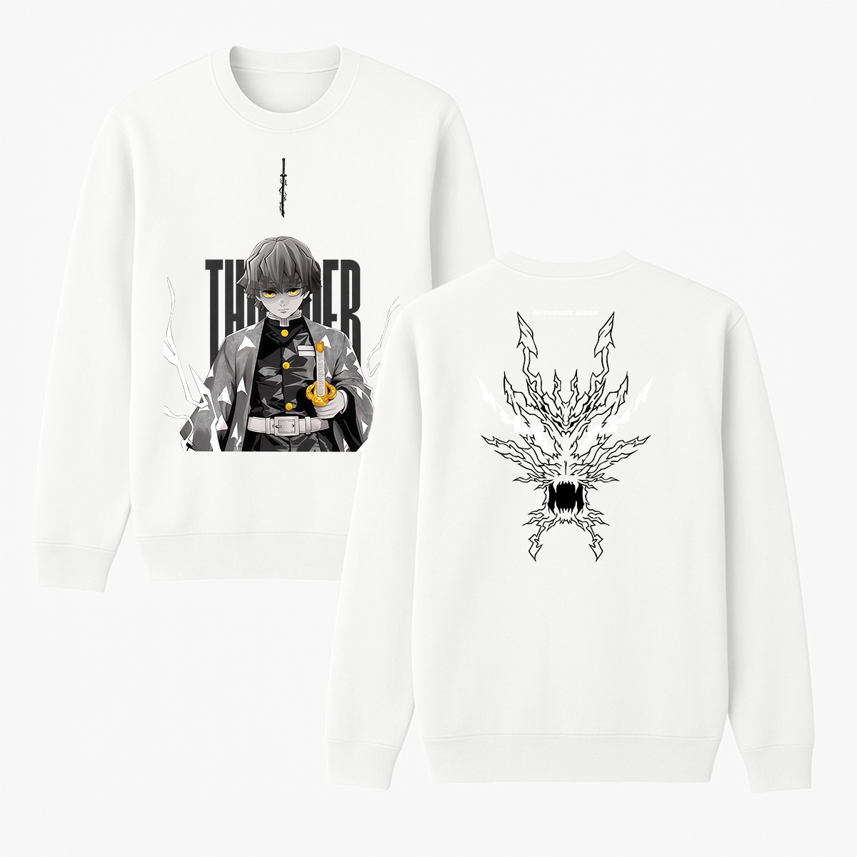 Zenitsu Demon Slayer Anime Unisex Crewneck Sweatshirt