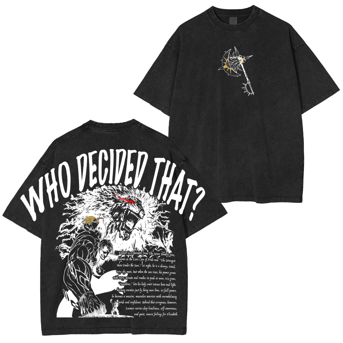Escanor SevenDeadlySins Vintage washed T-shirt/Crewneck/Hoodie
