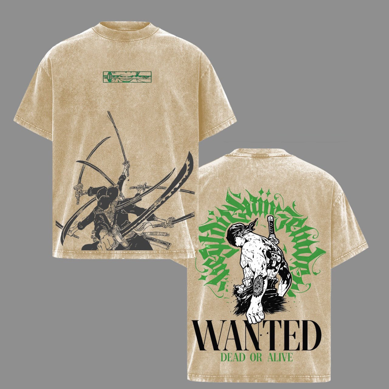 One Piece Roronoa Zoro Vintage Unisex Washed T-Shirt