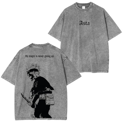 Black Clover Aska Polera Lavada Vintage