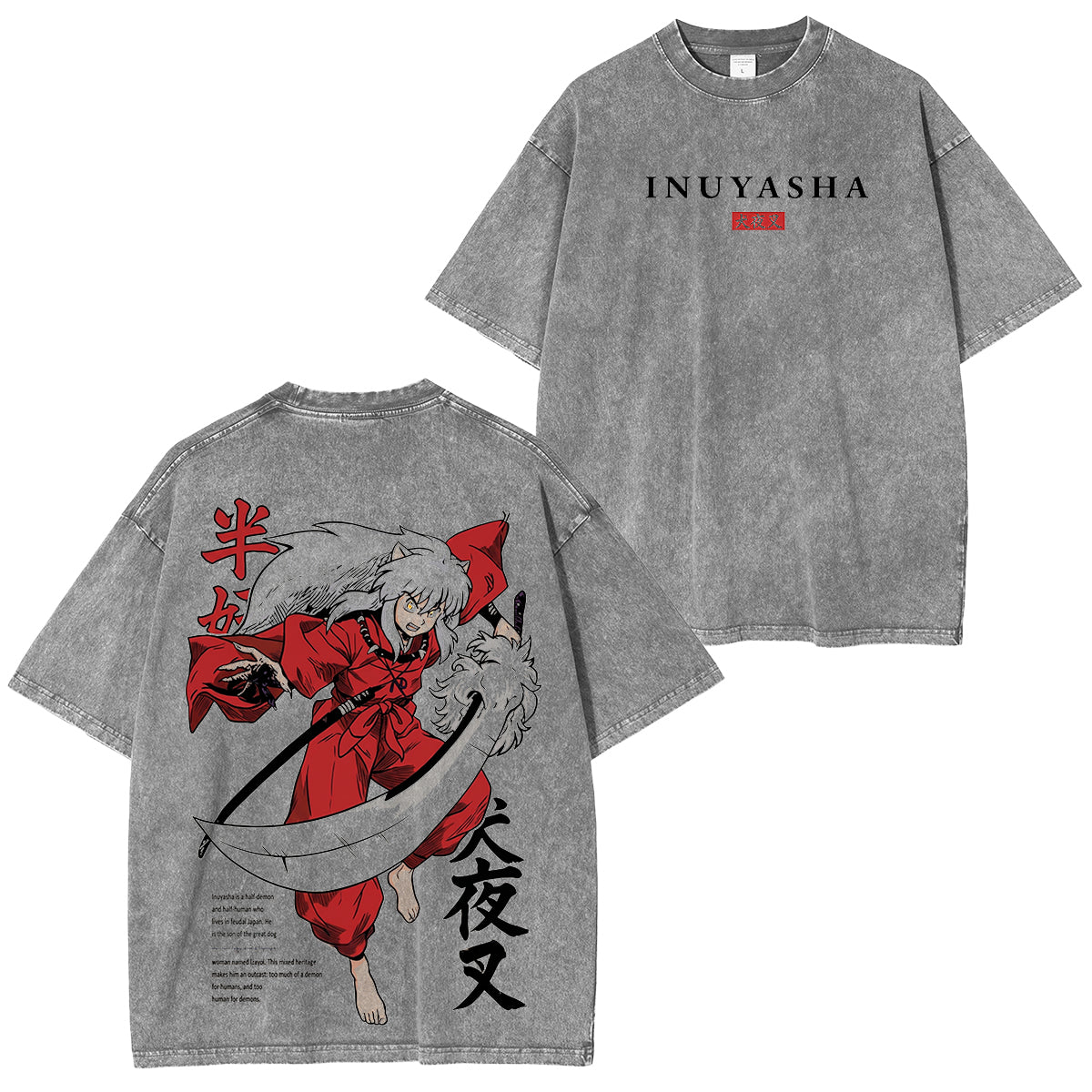 Inuyasha Vintage Polera Unisex Lavada