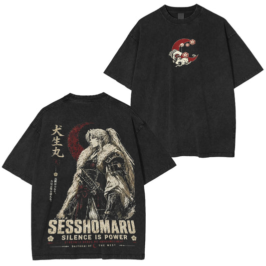 Inuyasha Sesshomaru Vintage Polera Unisex Lavada