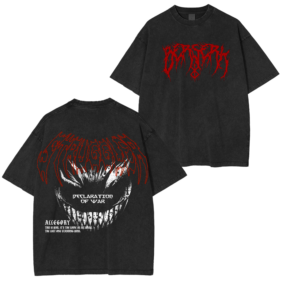 Berserk Acid Polera Oversize Lavada Vintage