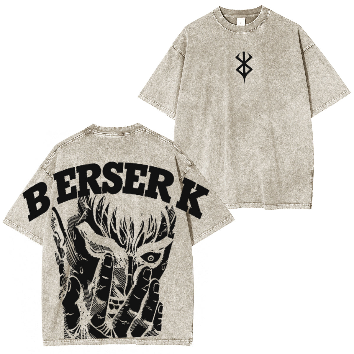 Berserk Guts Black Swordsman Polera Lavada Vintage