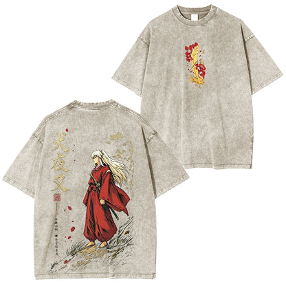 Inuyasha Vintage Unisex Washed T-Shirt