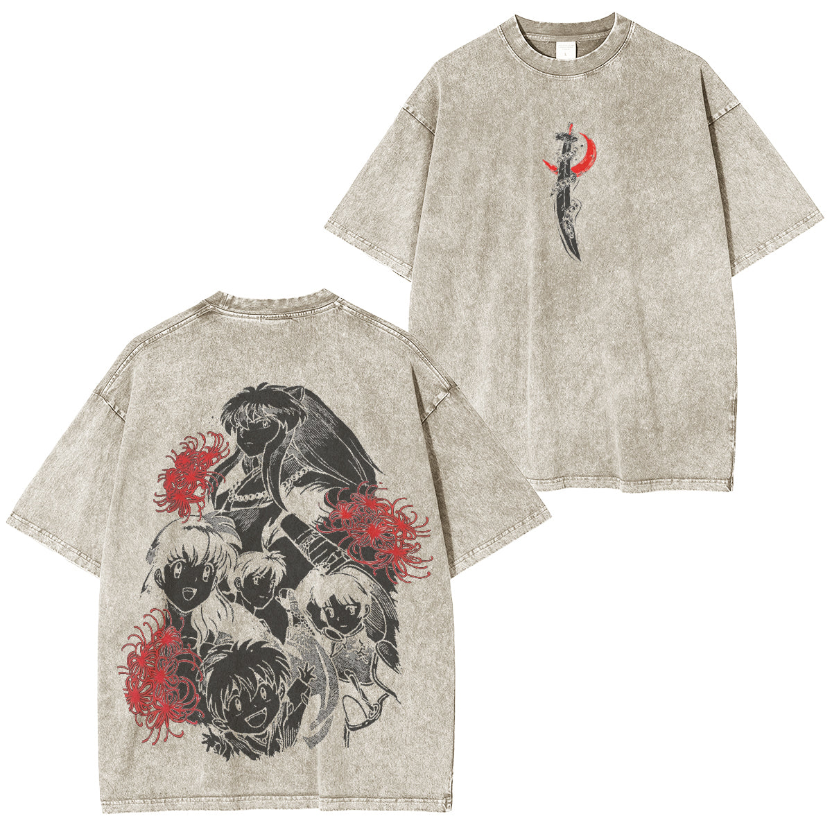 Inuyasha Vintage Polera Unisex Lavada