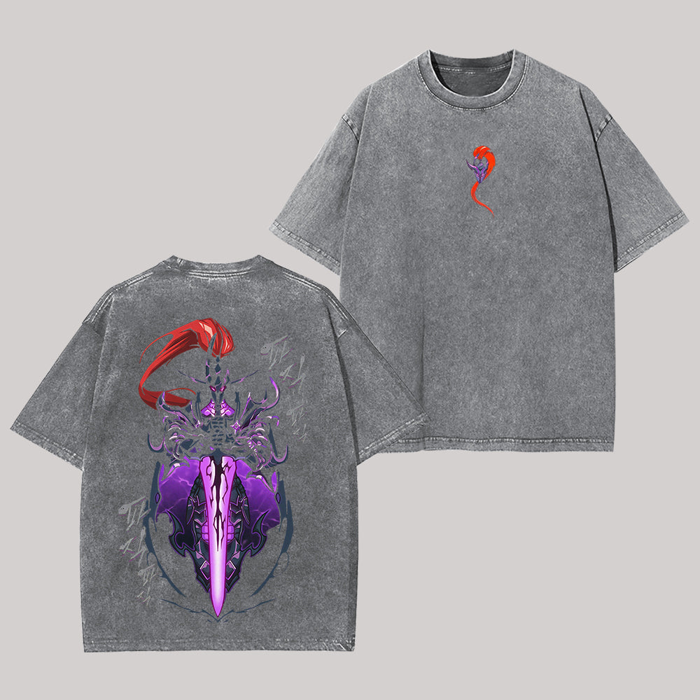Solo Leveling Printed Polera Unisex Lavada