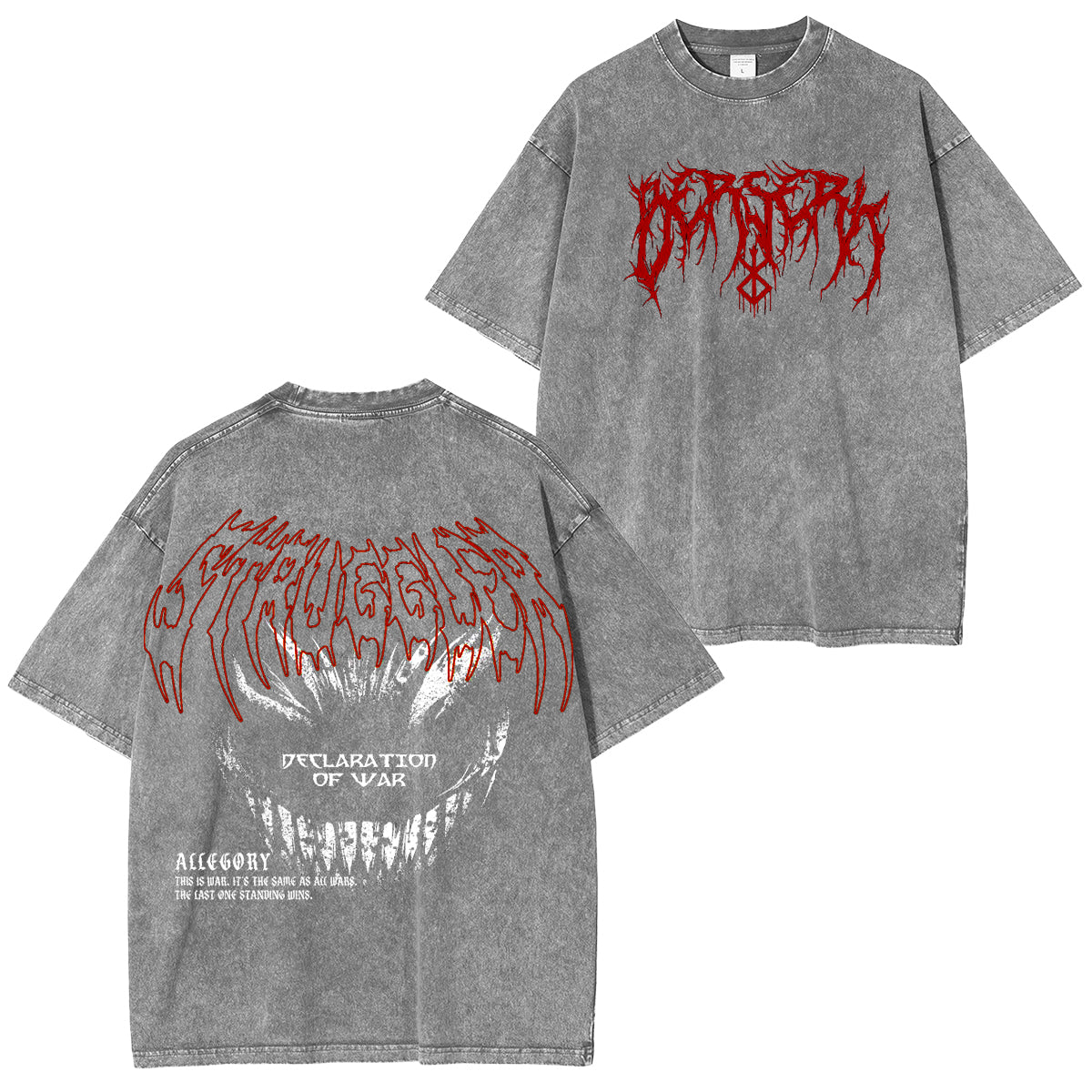 Berserk Acid Polera Oversize Lavada Vintage