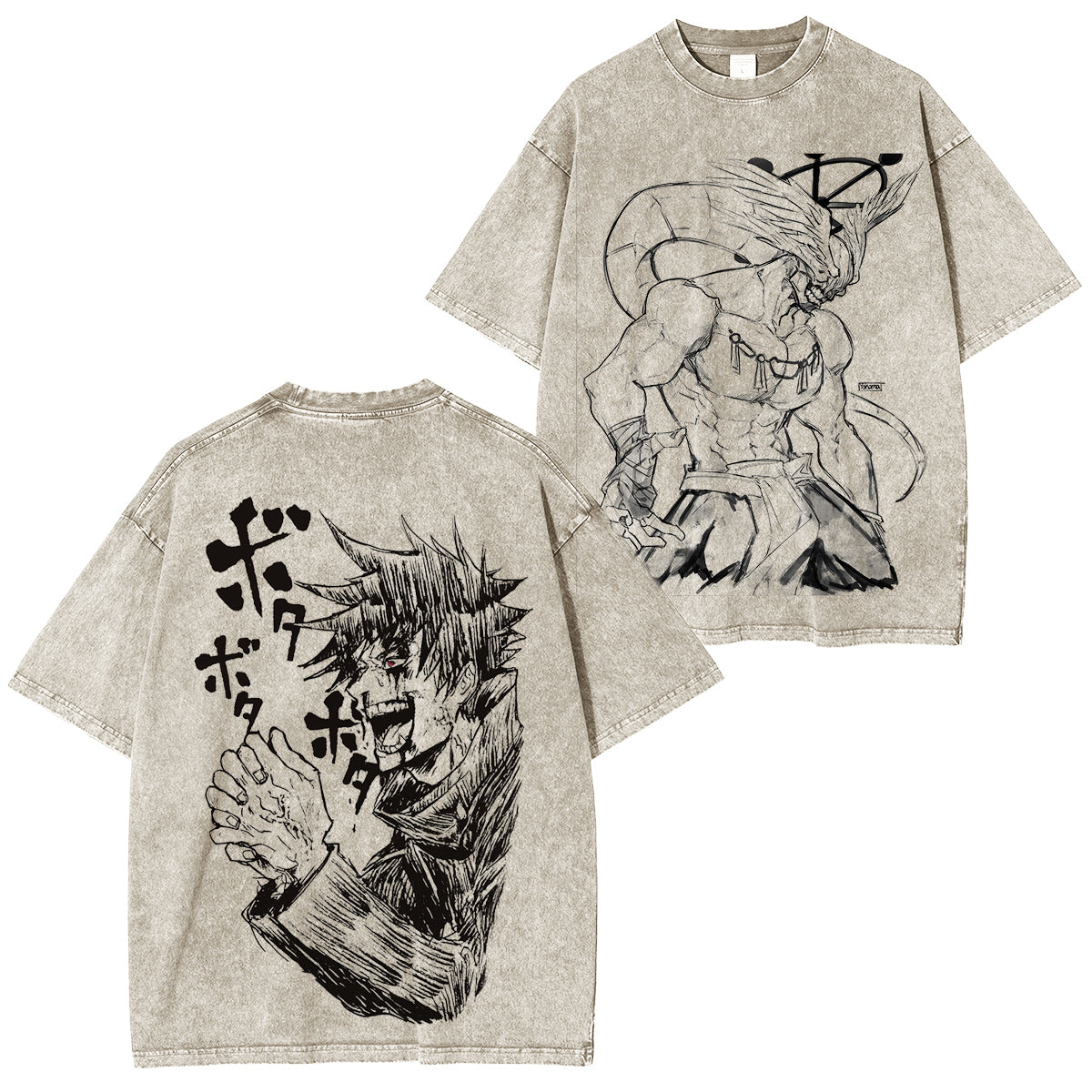 Makora Jujut Sukaisen Vintage washed T-shirt/Crewneck/Hoodie