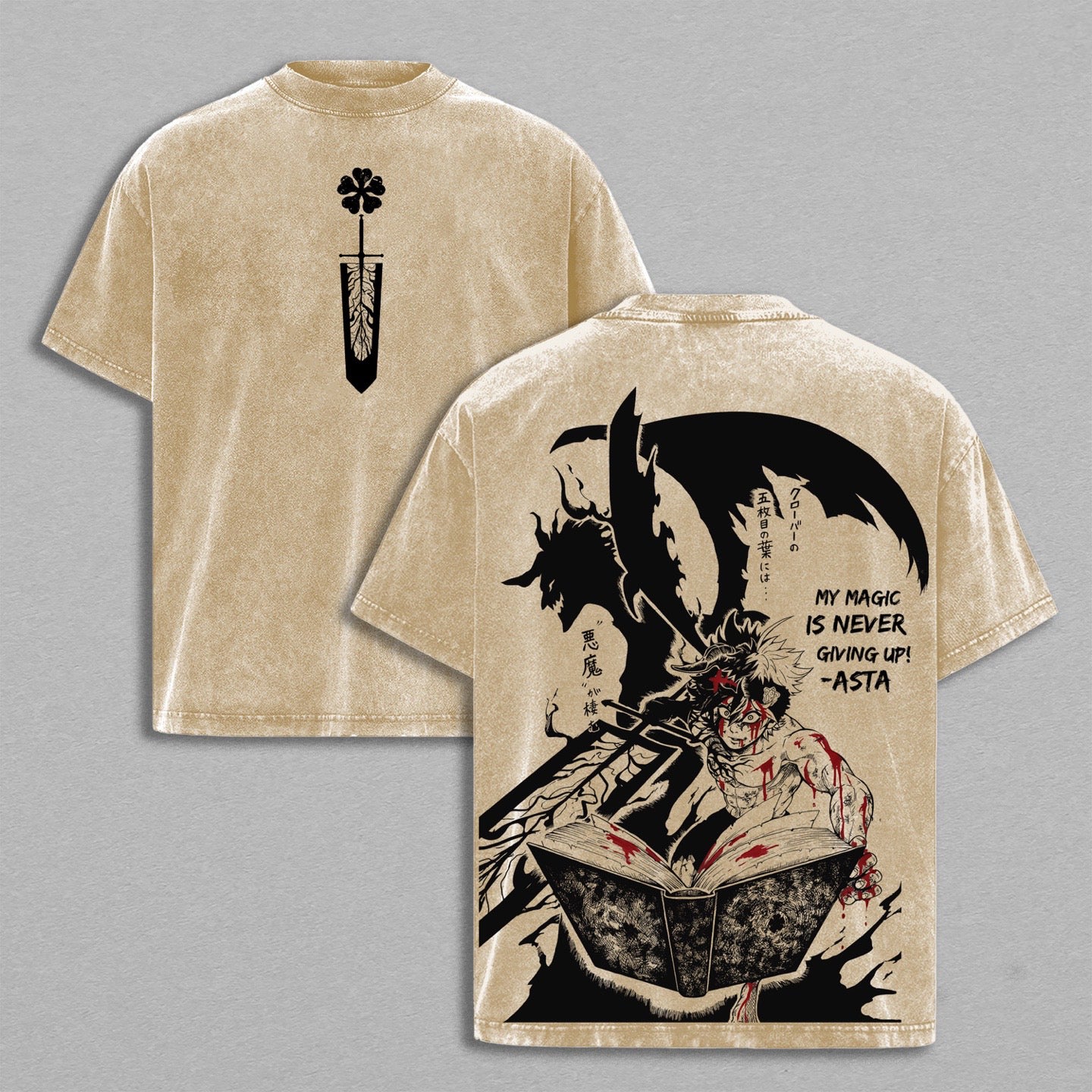 Asta Black Clover Vintage washed T-shirt/Crewneck/Hoodie