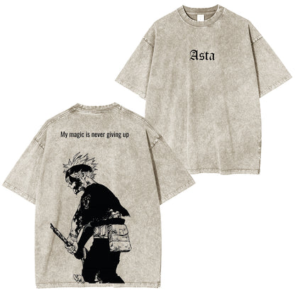 Black Clover Aska Polera Lavada Vintage