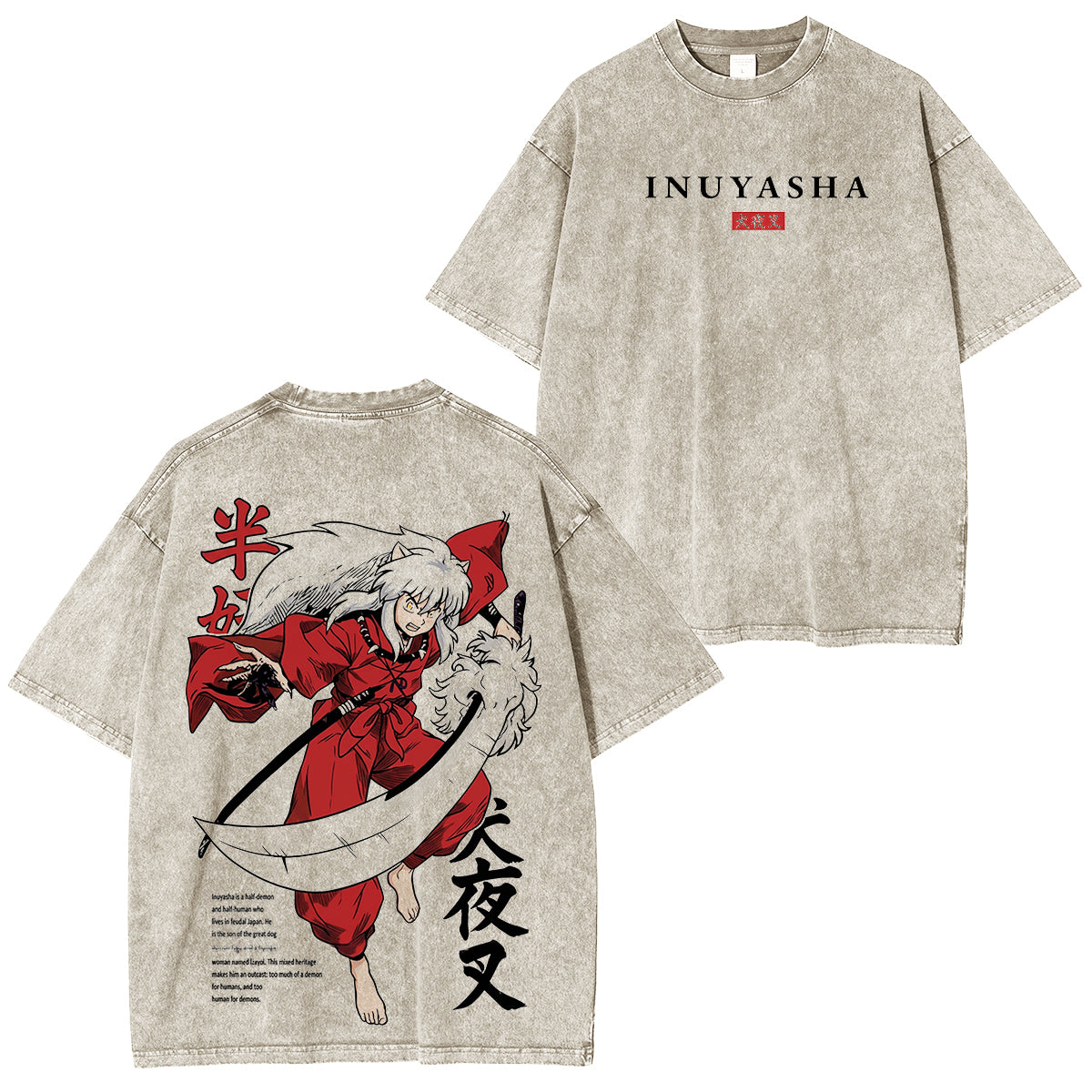 Inuyasha Vintage Polera Unisex Lavada