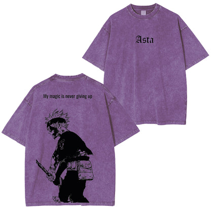 Black Clover Aska Polera Lavada Vintage