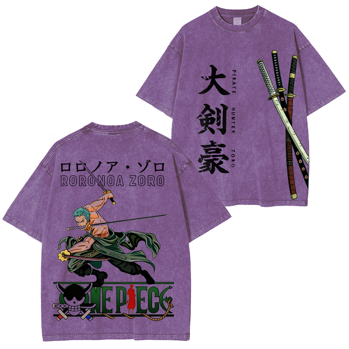One Piece: Pirate Hunter Zoro Green Vintage washed T-shirt/Crewneck/Hoodie