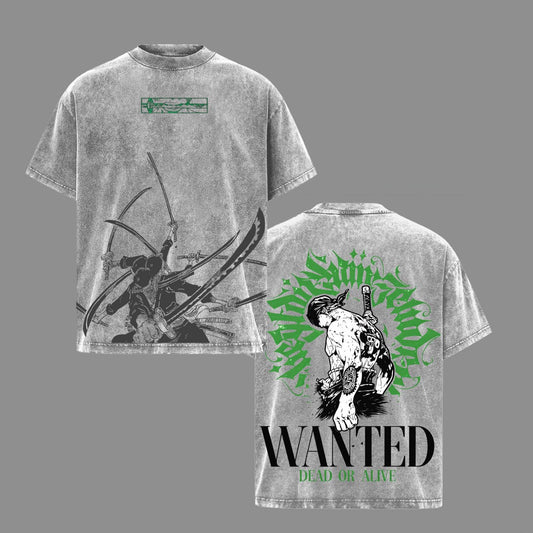 One Piece Roronoa Zoro Vintage Unisex Washed T-Shirt