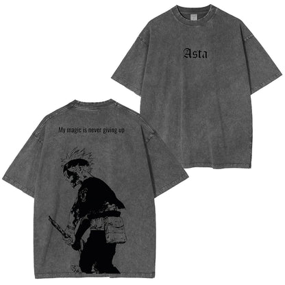 Black Clover Aska Polera Lavada Vintage
