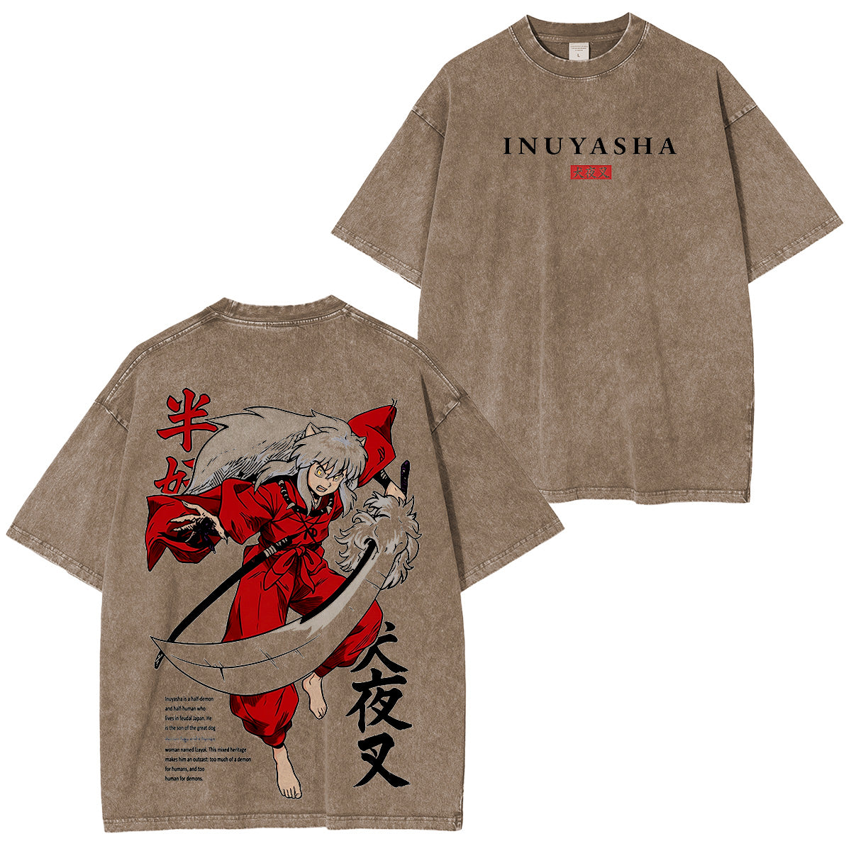 Inuyasha Vintage Polera Unisex Lavada