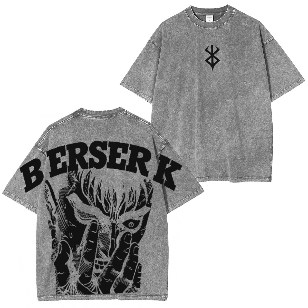 Berserk Guts Black Swordsman Polera Lavada Vintage