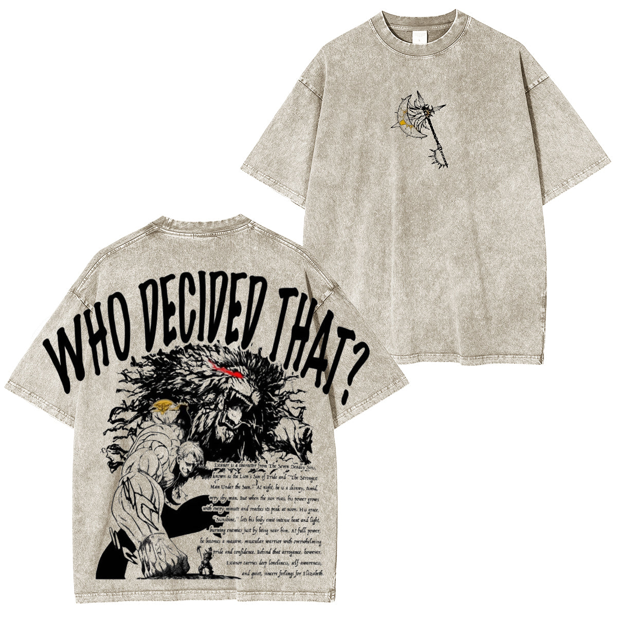 Escanor SevenDeadlySins Vintage washed T-shirt/Crewneck/Hoodie