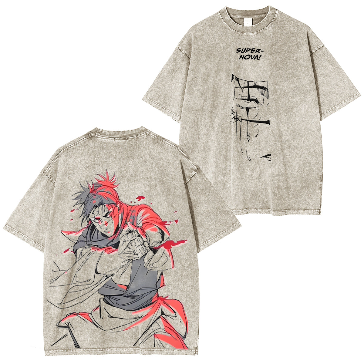 JujutsuKaisen Choso - JJK CursedWomb Anime Printed Polera Lavada Vintage Unisex