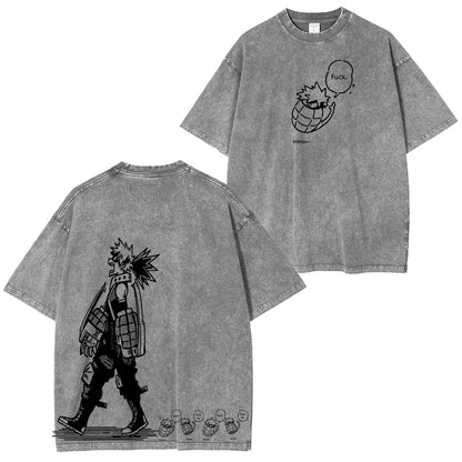 My Hero Academia Polera Lavada Vintage