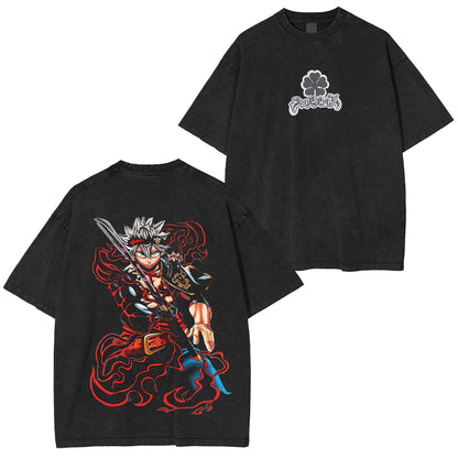 Black Clover's Asta Polera Lavada Vintage