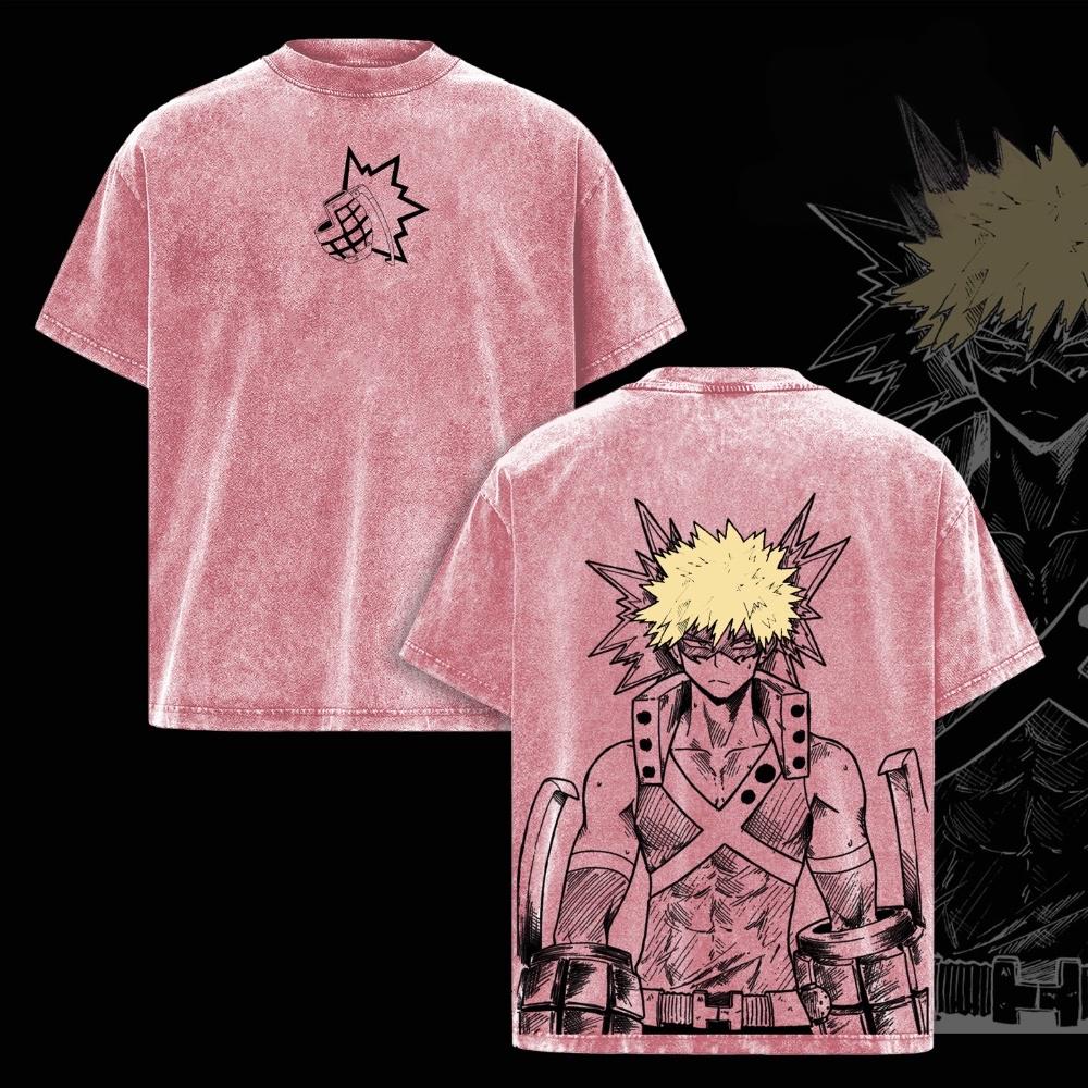 Katsuki Bakugo My Hero Academia Polera Lavada Vintage
