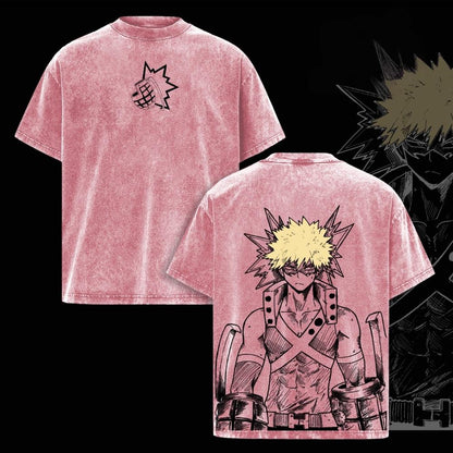 Katsuki Bakugo My Hero Academia Polera Lavada Vintage