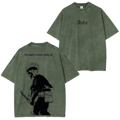 Black Clover Aska Polera Lavada Vintage