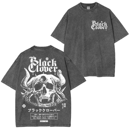 Black Clover Polera Oversize Lavada Vintage