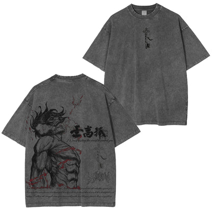 Attack on Titan Eren Yeager Vintage Washed Oversize T-Shirt