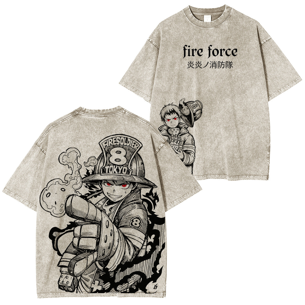 Fire Force: Shinra Kusakabe Vintage washed T-shirt/Crewneck/Hoodie