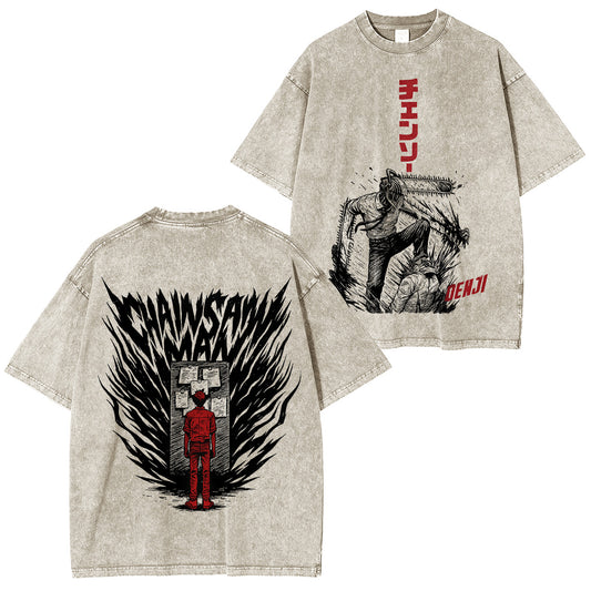 Boiled T-shirt / CHAINSAW MAN Vintage washed T-shirt/Crewneck/Hoodie