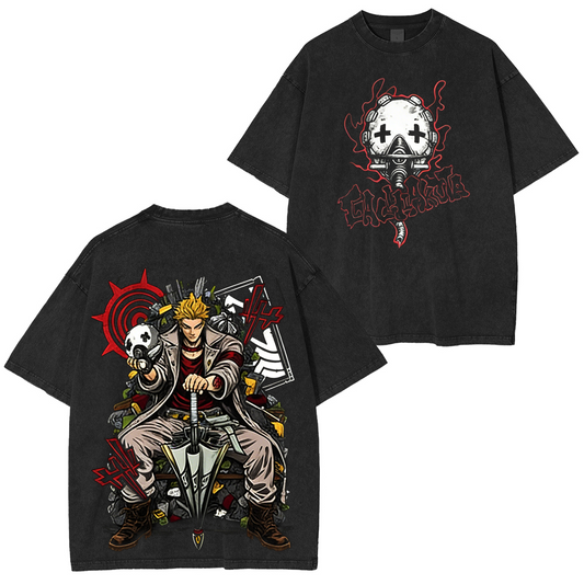 Zanka Enjin Rudo Print Gachiakuta Anime Washed T-shirt/Crewneck/Hoodie