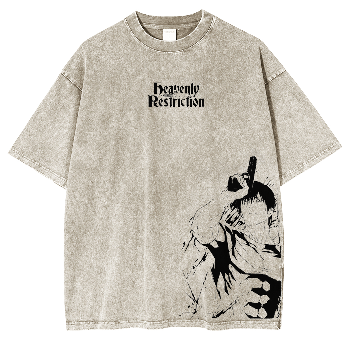 JJK Sorcerer Killer Toji Fushiguro Heavenly Restriction Acid Wash Anime Vintage Washed T-shirt/Crewneck