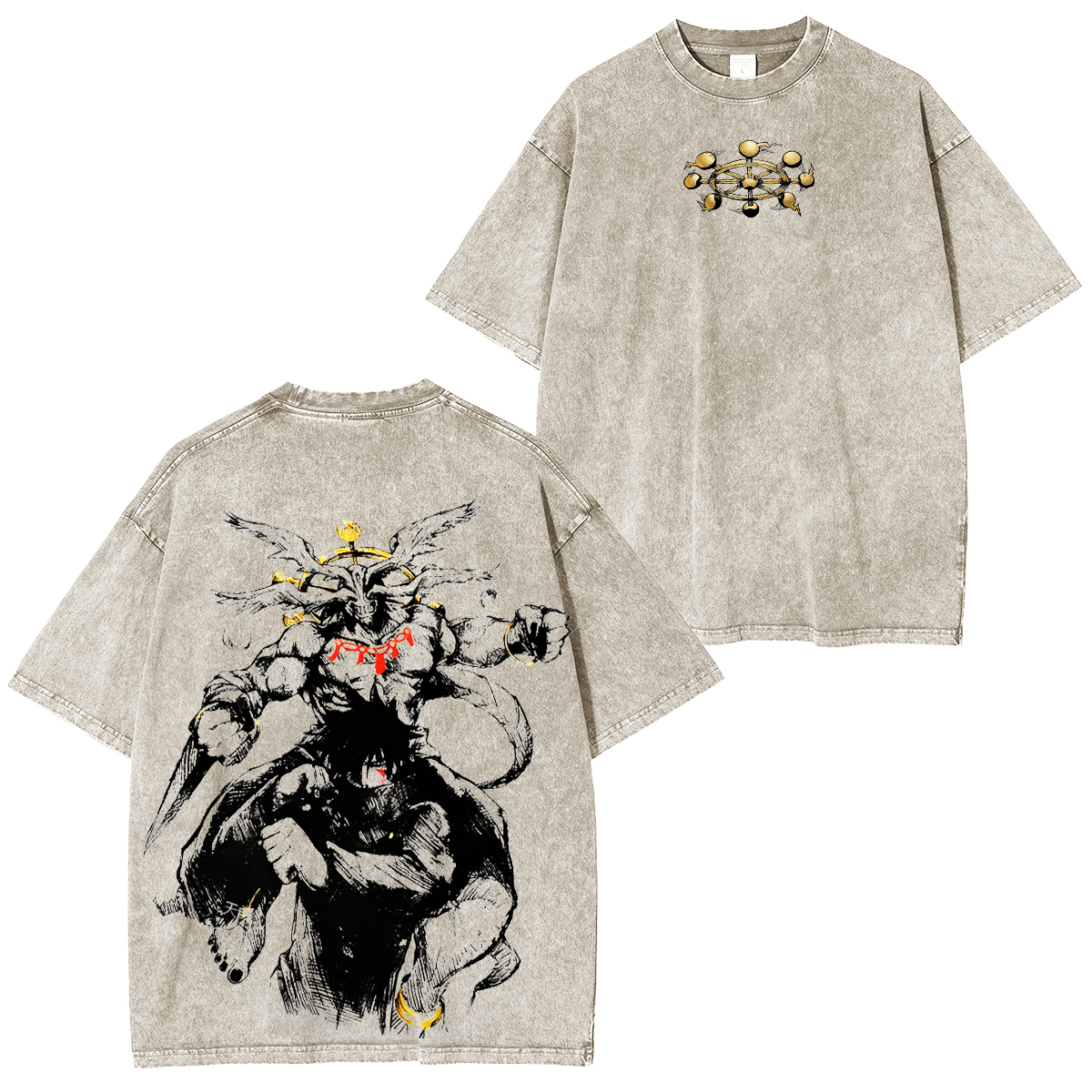 Sukuna vs. Makura jujutsu kaisen Washed T-shirt/Crewneck/Hoodie