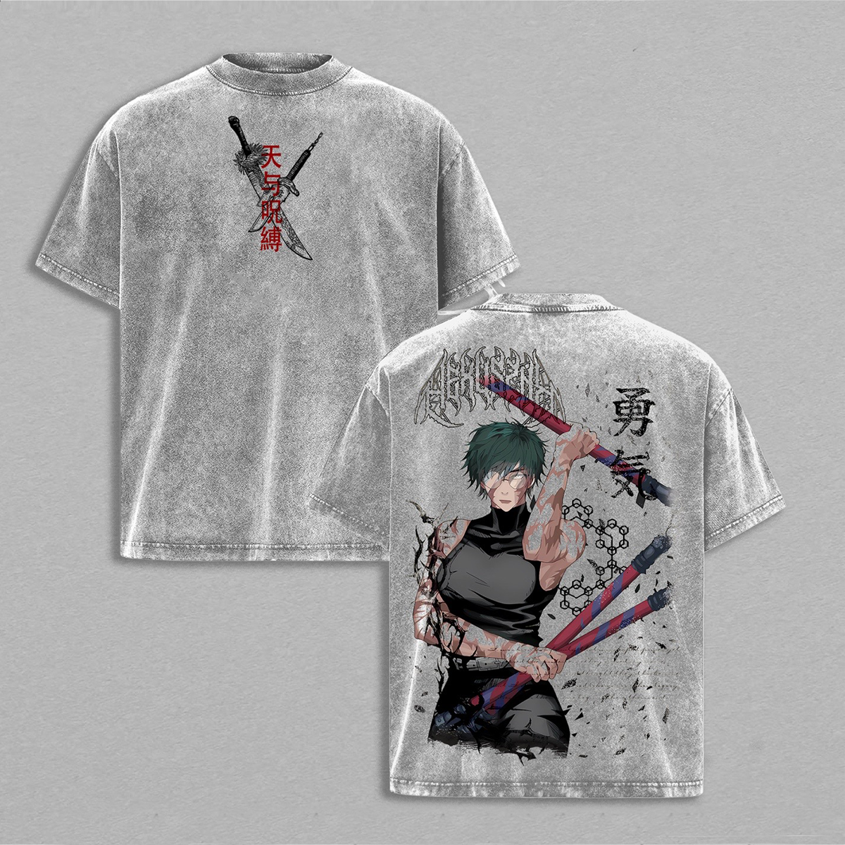 jujustu kaisen Washed T-shirt/Crewnec