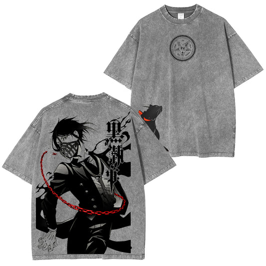 Black Butler Anime Unisex Washed T-Shirt/HOODIE