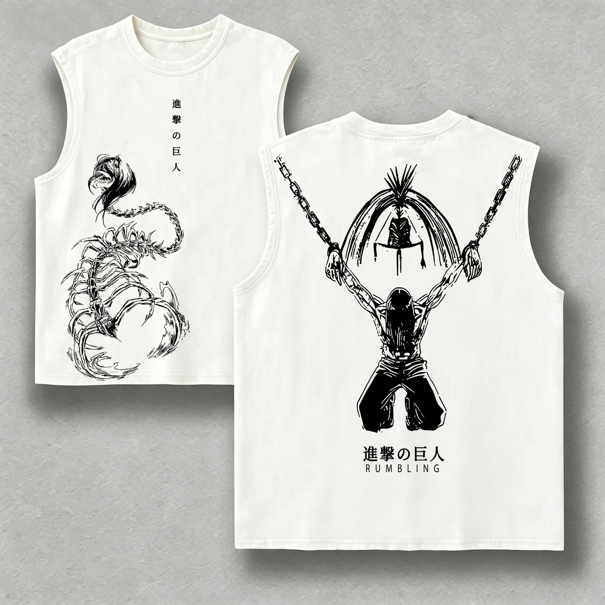 Attack on Titan Anime Oversize Unisex Polera/Tank Top