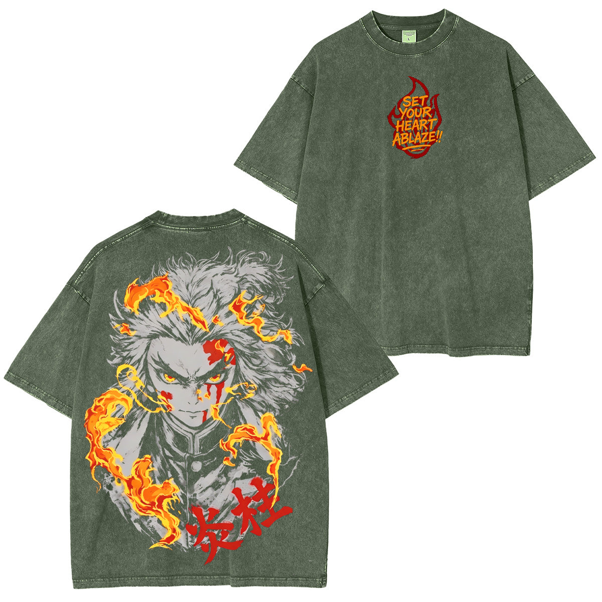Kyojuro Rengoku Demon Slayer Polera Lavada