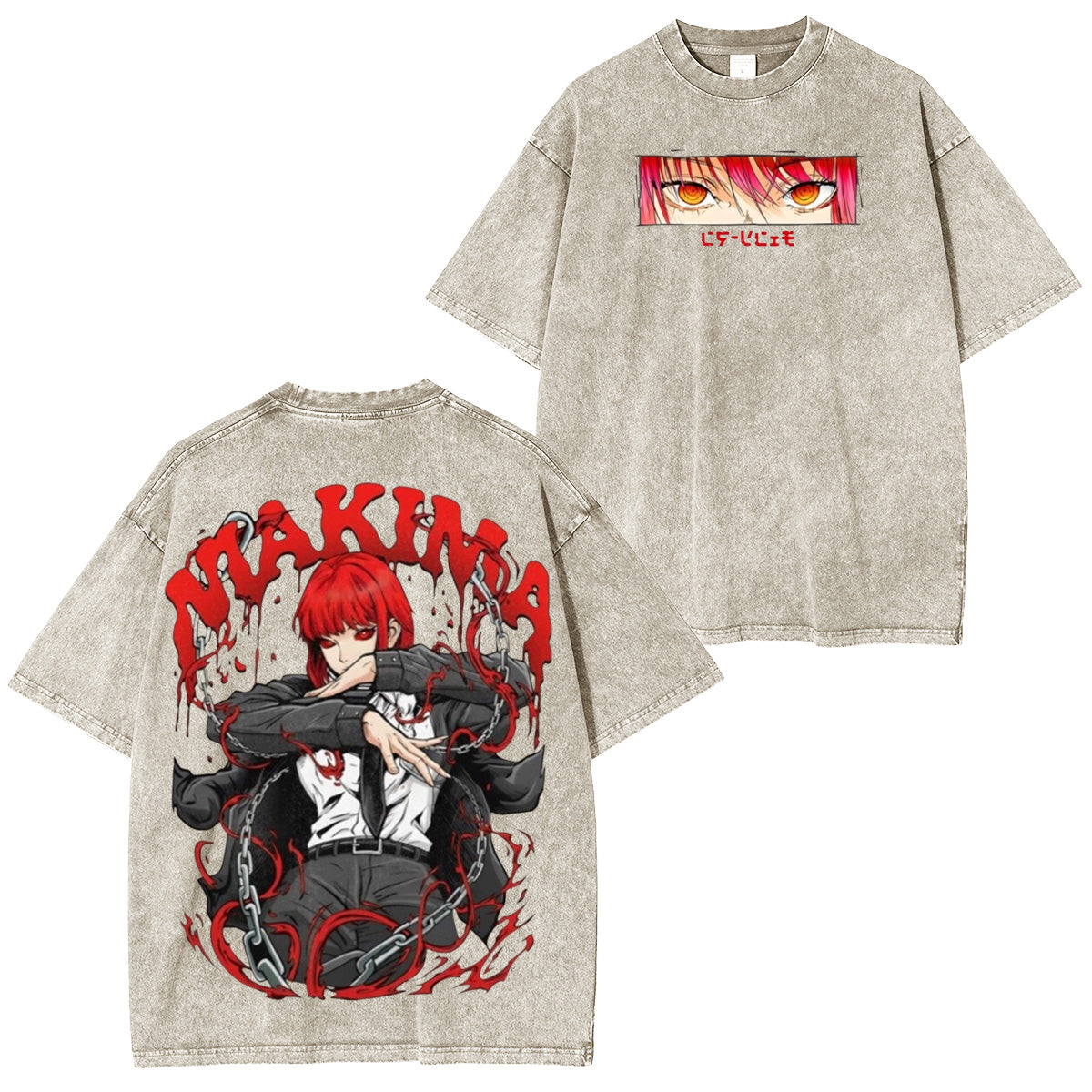 Makima Chainsaw Man Anime Washed T-shirt/Crewneck/Hoodie