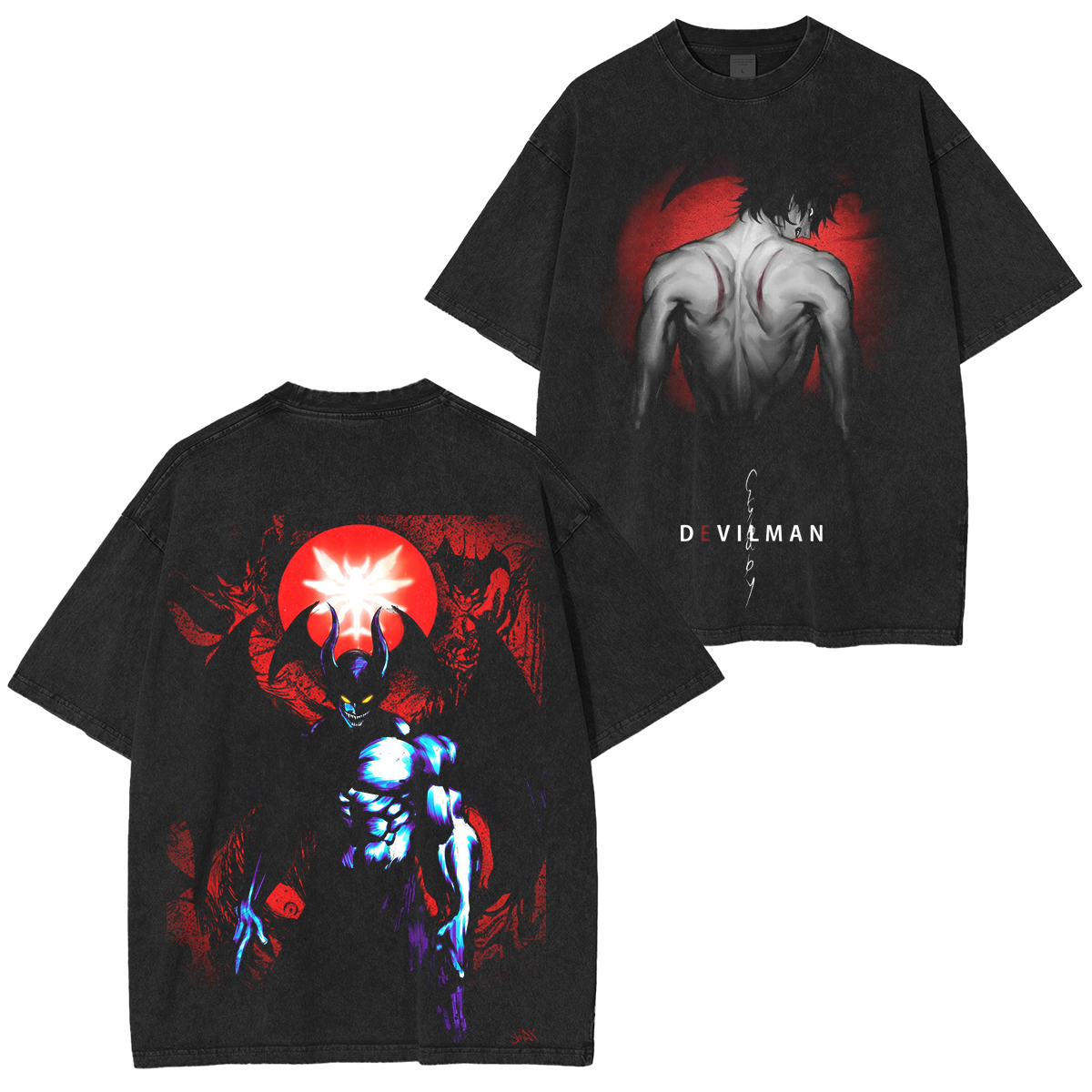 Devilman Crybaby Akita Washed T-shirt/Crewneck/Hoodie